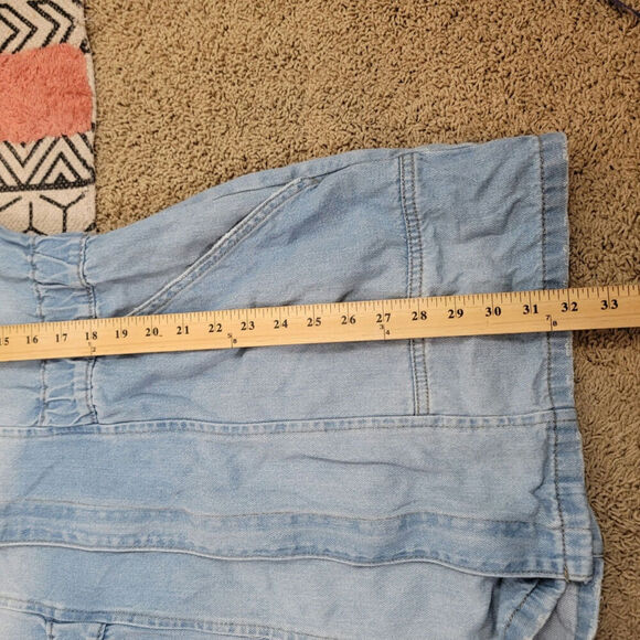 Universal Thread Long Sleeve Zip Up Light Wash Long Length Denim Jacket, sz 16 - Picture 10 of 13